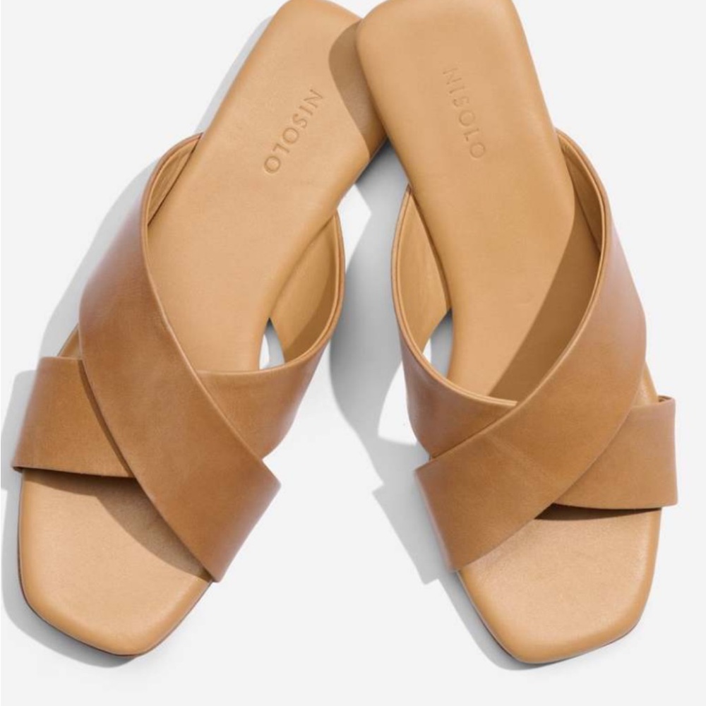 Nisolo Women's Brown Cross-Strap Sandals